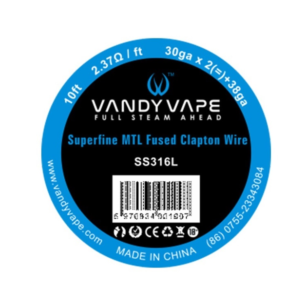 Vandy Vape Superfine MTL Fused Clapton Vape Wires SS316L 30GA*2+38GA