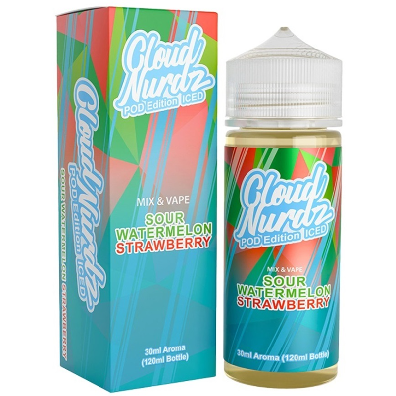 Cloud Nurdz - Sour Watermelon Strawberry Pod Edition Iced SnV 30ml/120ml